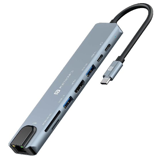 Portronics Mport 8 USB-C Hub 8-in-1 4K 30Hz HDMI